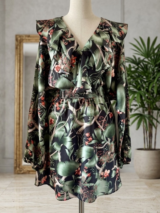 H&M Dresses & Skirts - Johanna Ortiz x H&M Wild Orchid Ruffle Mini Dress